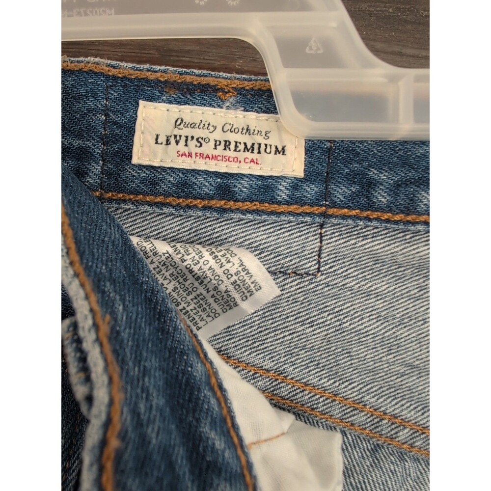 Levi’s 501 Original Crop Distressed Button Fly Jeans - Size 23x26 - Picture 3 of 11